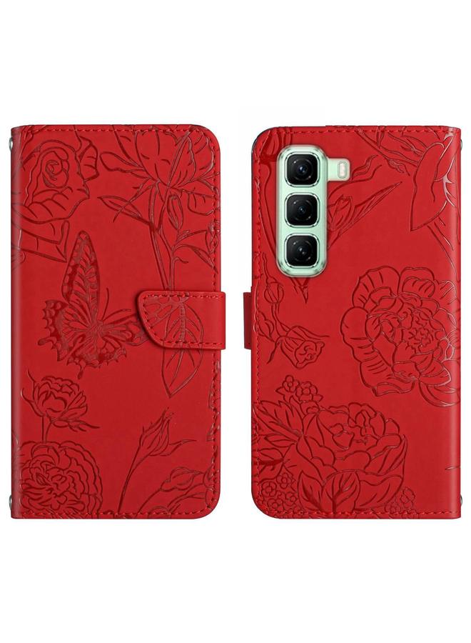 Zaboon Case For Infinix Hot 50 5G Skin Feel Butterfly Embossed Flip Leather Phone Case - Image 1