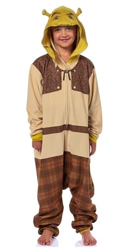 INTIMO DreamWorks Shrek Boys Character Union Suit Sleep Hooded Lounge Pajama One Piece 67 Beige - Image 1