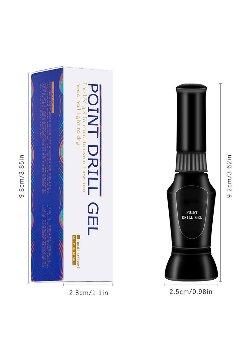 Nail Rhinestone Glue Gel for Gem & Jewelry Decoration, LED Curing, No Wipe, Includes 2 Tweezers for DIY Nail Art - Image 3