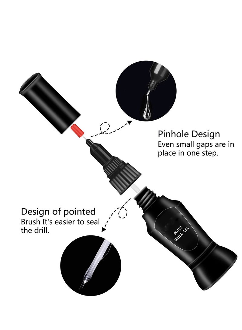 Nail Rhinestone Glue Gel for Gem & Jewelry Decoration, LED Curing, No Wipe, Includes 2 Tweezers for DIY Nail Art - Image 2