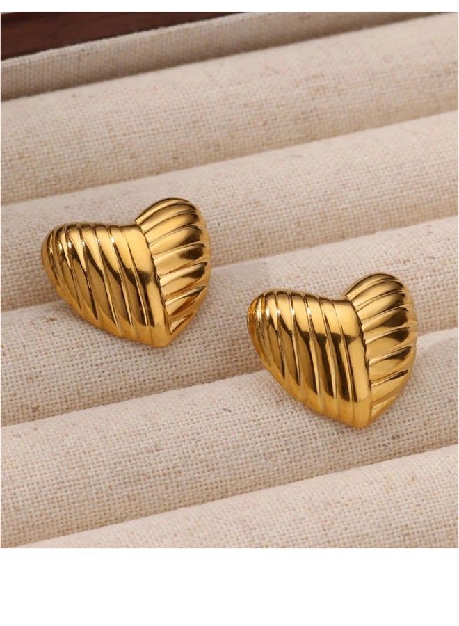 The Black Pearl Accessories Golden Stainless Steel Earring - Image 2