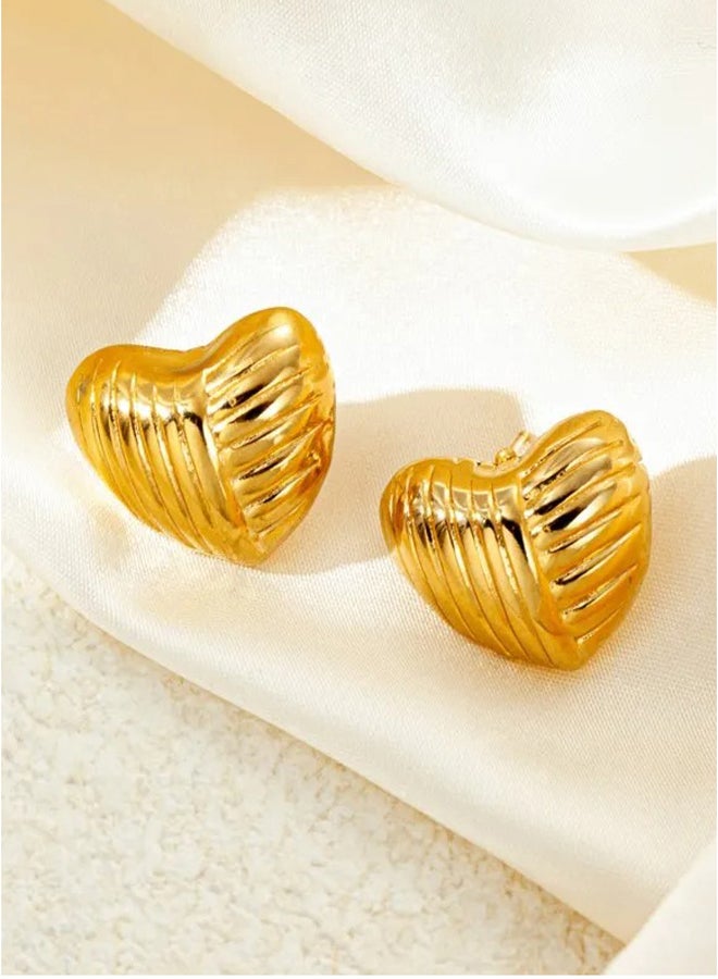 The Black Pearl Accessories Golden Stainless Steel Earring - Image 3