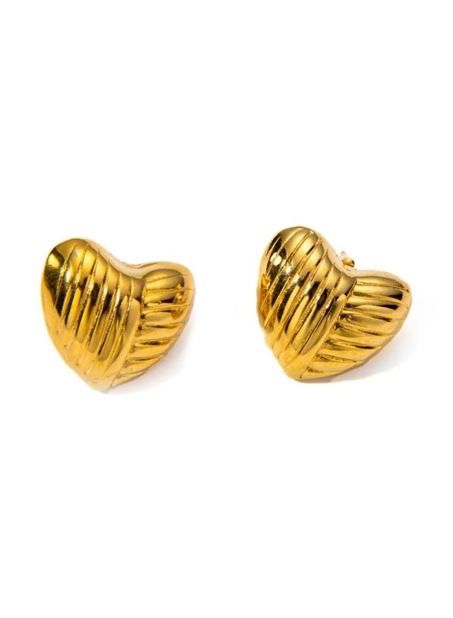 The Black Pearl Accessories Golden Stainless Steel Earring - Image 1