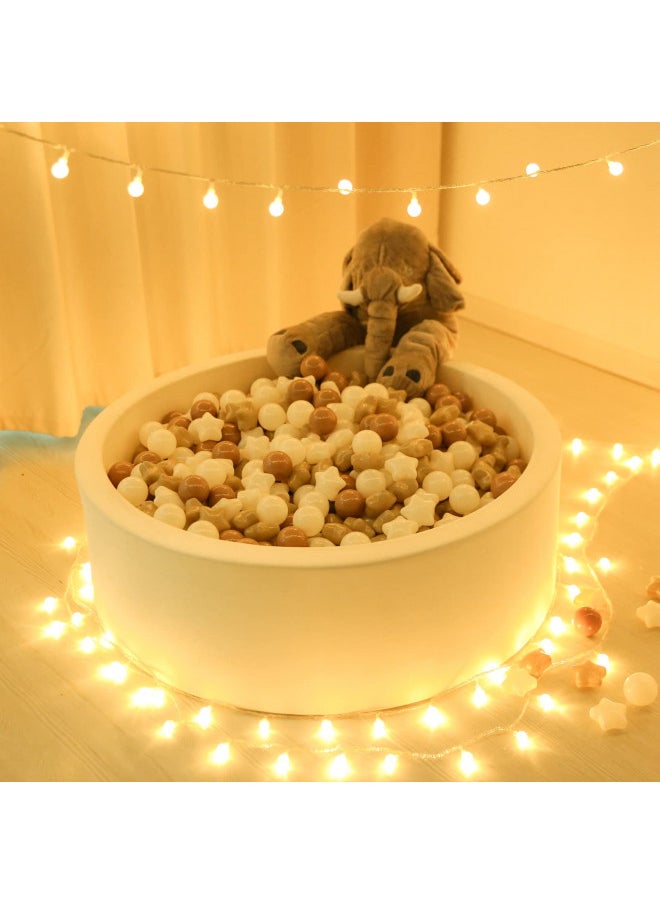 TRENDPLAY TRENDPLAY Star Ball Pit Balls for Toddlers - 100 Count Star Balls Different Shapes, Non-Toxic Plastic Balls for Safe Play, Boys Girls Festival Party Decoration, Khaki  - Image 2