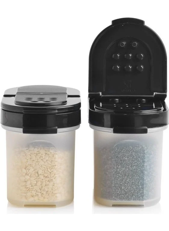Tupperware Spice Pot Set of 2 Small 100ml Black