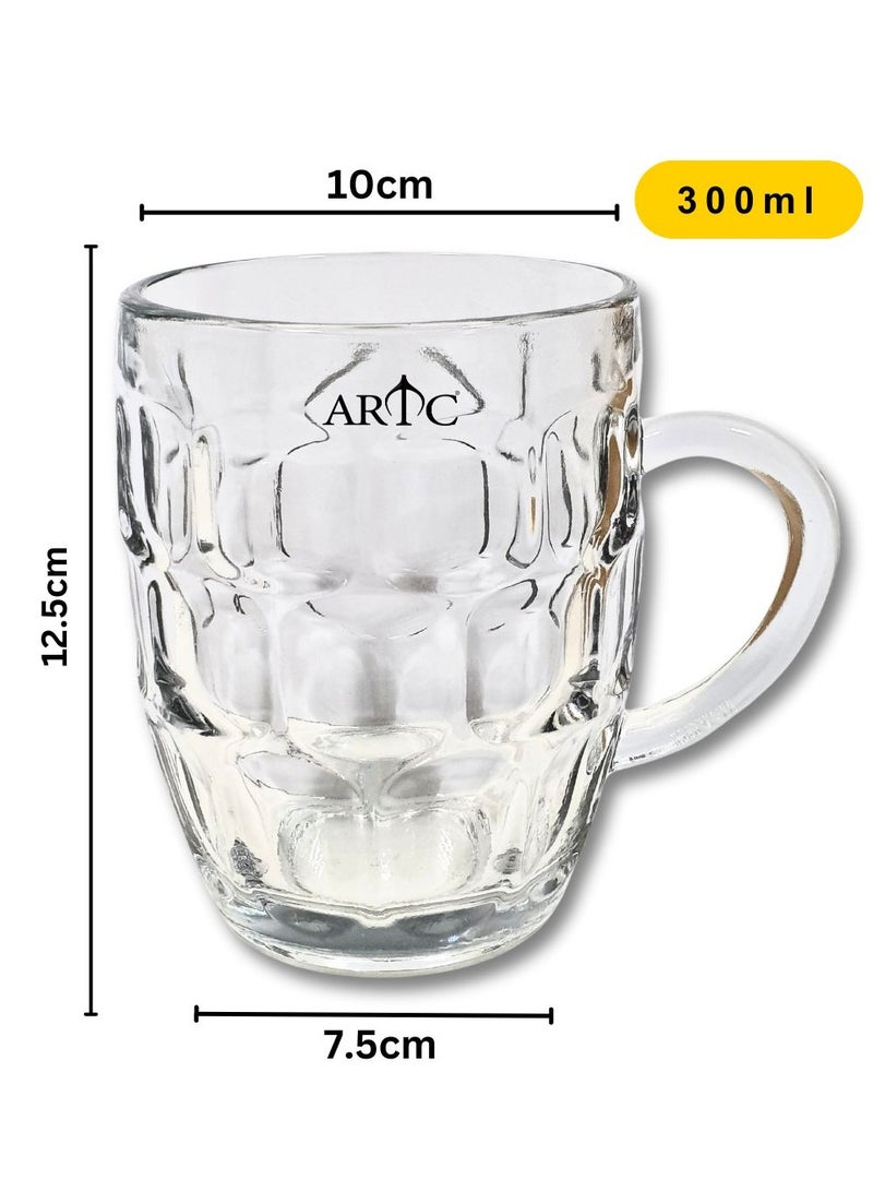 ARTC ARTC German Beer Mug Stein 300ml And Classic Handheld Tankard Glass 2pcs Set  - Image 2