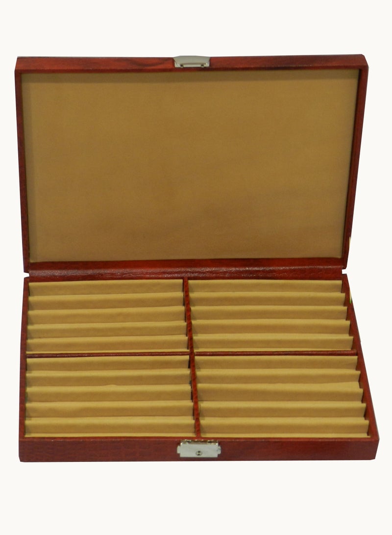 LAVERI LEATHER Laveri 20 Piece Genuine Leather Pen  Case Storage and Fountain Pen , Chain, Braslets Organizer Box with Key Lock - Image 1