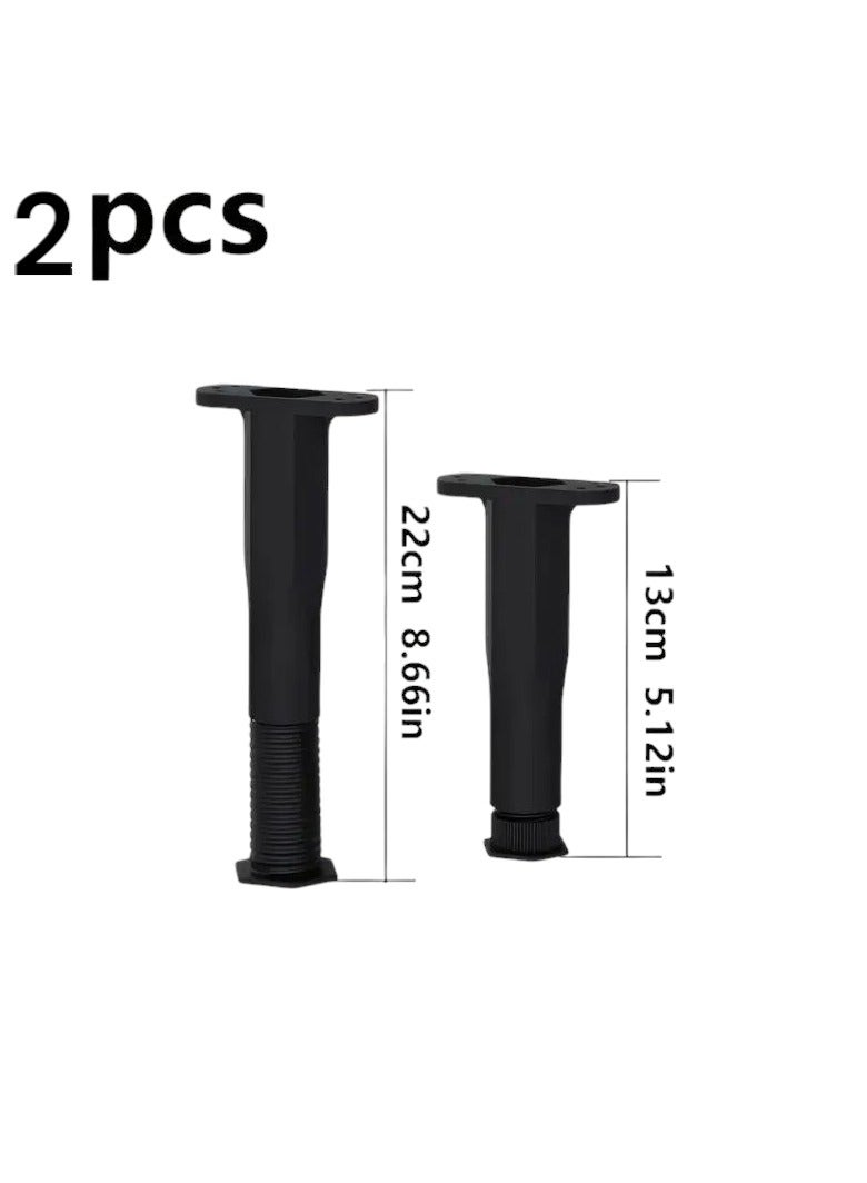 Generic 2 Pieces Of Support Legs For Bed Or Sofa And Other Pieces Of Furniture Adjustable Legs With A Base You Turn To Control The Right Height For You Starting From A Height Of 13 CM Up To aA Maximum Height Of 22 CM Please Check The Height The Length Of The Appropriate Height For You Before Buying And You Can Install It With Screws Attached With It 8 Screws The Legs Are Suitable For Supporting Several Pieces Of Furniture Such As Wood And Metal Bed TV Cabinets Wardrobes Sofa Sofa Or Bedside Table Or The Dressing Table And Other Furniture Legs Of Plastic Bodybuilding Heavy Duty Do Not Scratch The Floors  - Image 1