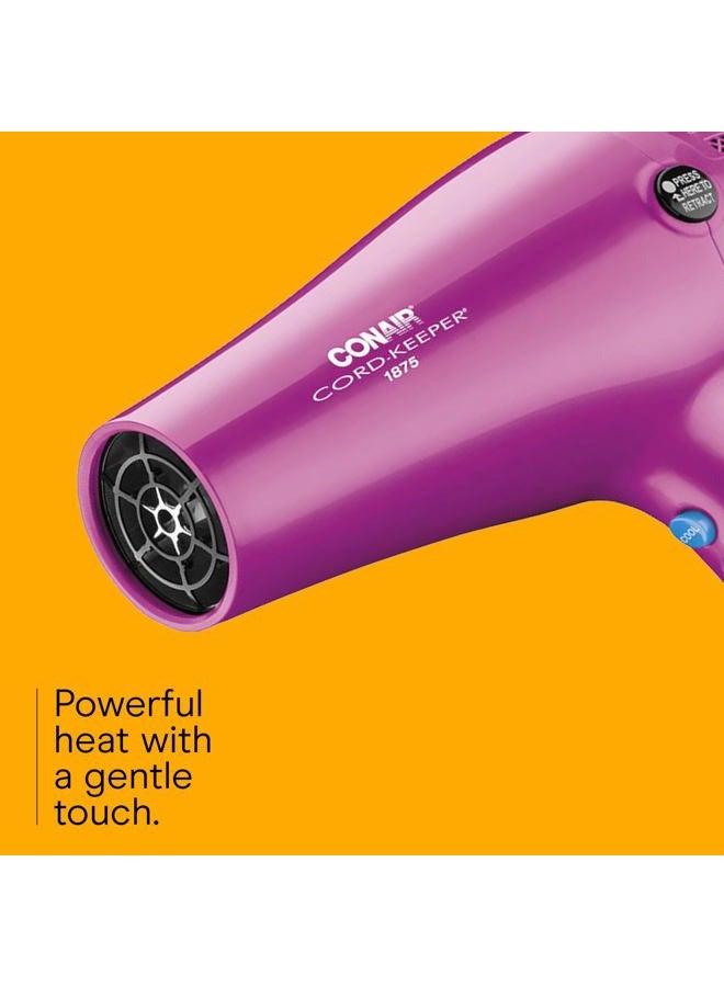 CONAIR 1875 Watt Cord-Keeper Hair Dryer; Pink - Image 4