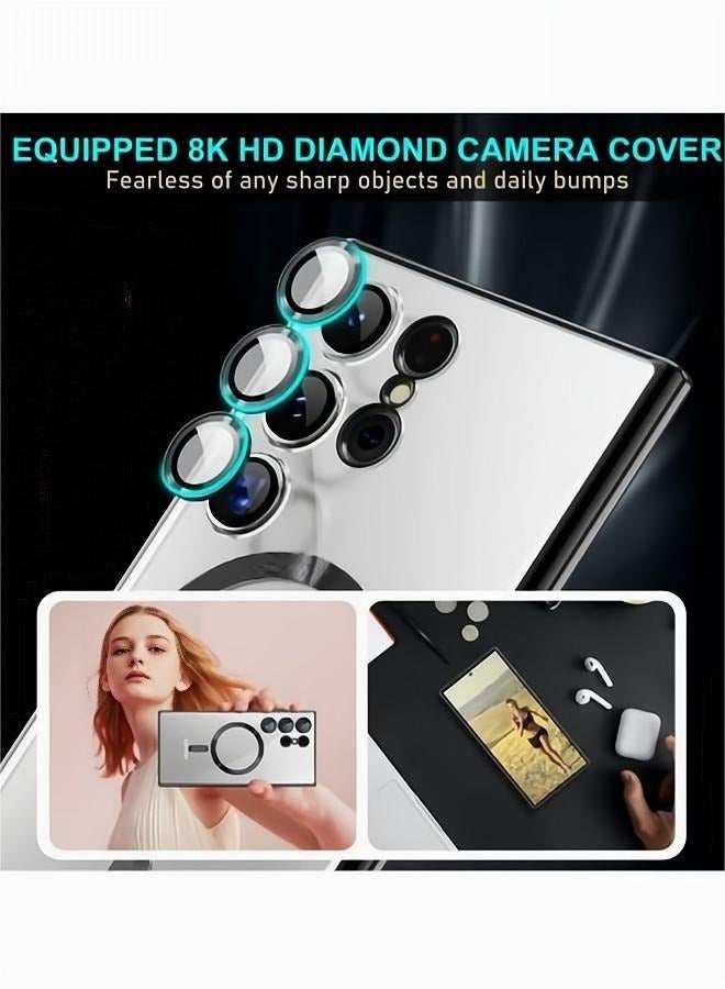 Case Cover Black for Samsung Galaxy S25 Ultra with Support Magsafe Charger Charging Thin Shockproof Full Protection Plating Anti-Scratch Slim Thin Case Cover - Image 3