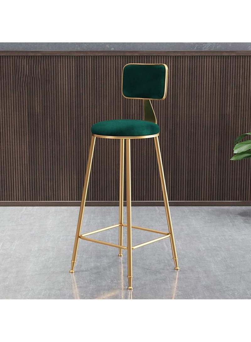 DubaiGallery Bar Stools Nordic Bar Chair Light Luxury Home Island Golden Bar Stool Modern Minimalist High Chair Bar Chair Back Bar Stool  - Image 1