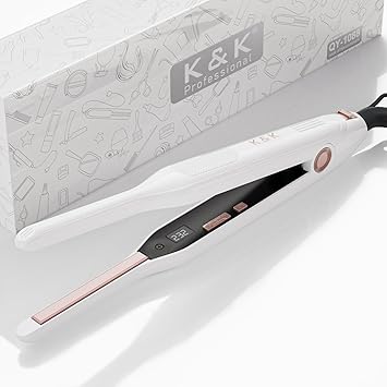 K&K KK Upgrade 310 Pencil Straighteners Mini Straight and Curler Hair Straightener Ceramic Tourmaline Coating Floated Plate Flat Iron for Edges Pixie Cut Touch Ups and Bangs Men Beard Irons - Image 3