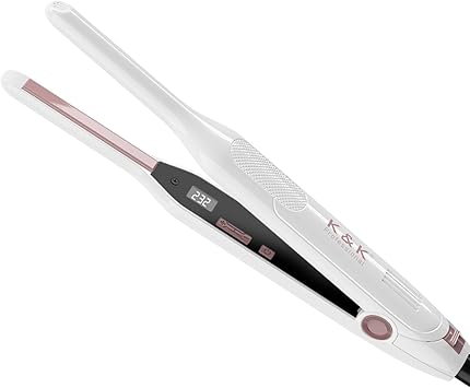K&K KK Upgrade 310 Pencil Straighteners Mini Straight and Curler Hair Straightener Ceramic Tourmaline Coating Floated Plate Flat Iron for Edges Pixie Cut Touch Ups and Bangs Men Beard Irons - Image 1