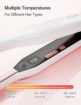K&K KK Upgrade 310 Pencil Straighteners Mini Straight and Curler Hair Straightener Ceramic Tourmaline Coating Floated Plate Flat Iron for Edges Pixie Cut Touch Ups and Bangs Men Beard Irons - Image 5