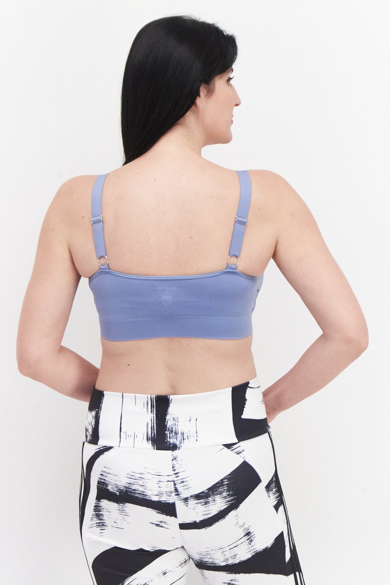 RBX Women Brand Logo Padded Sports Bra, Black - Image 2