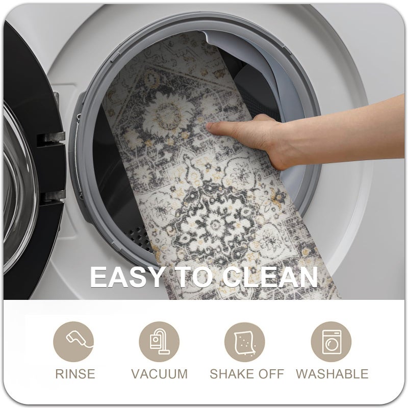 Collive ممسحة داخلية قابلة للغسل غير قابلة للغسل غير قابلة للانزلاق ، حصيرة أرضية رجعية 20 "" x32 "" سجادة صغيرة سجادة أوصية سريعة السجادة المحببة/متعددة الباب الأمامي حصيرة ترحيب ممسحة مدخل للمطبخ فناء المنزل المطبخ - Image 3