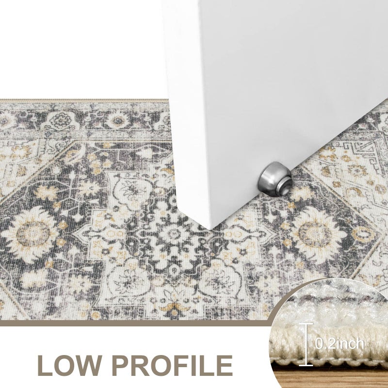 Collive ممسحة داخلية قابلة للغسل غير قابلة للغسل غير قابلة للانزلاق ، حصيرة أرضية رجعية 20 "" x32 "" سجادة صغيرة سجادة أوصية سريعة السجادة المحببة/متعددة الباب الأمامي حصيرة ترحيب ممسحة مدخل للمطبخ فناء المنزل المطبخ - Image 5