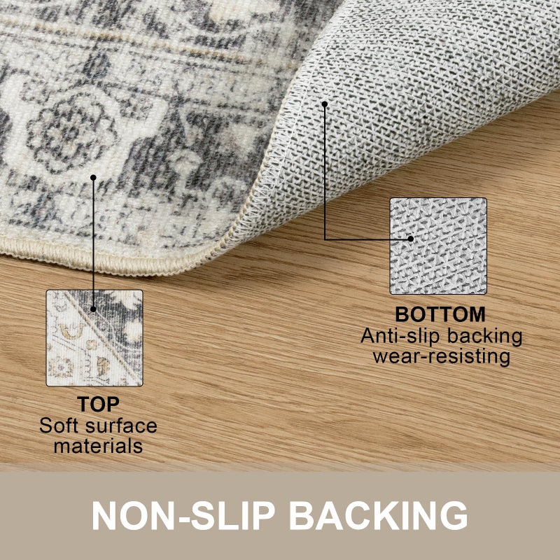 Collive ممسحة داخلية قابلة للغسل غير قابلة للغسل غير قابلة للانزلاق ، حصيرة أرضية رجعية 20 "" x32 "" سجادة صغيرة سجادة أوصية سريعة السجادة المحببة/متعددة الباب الأمامي حصيرة ترحيب ممسحة مدخل للمطبخ فناء المنزل المطبخ - Image 2