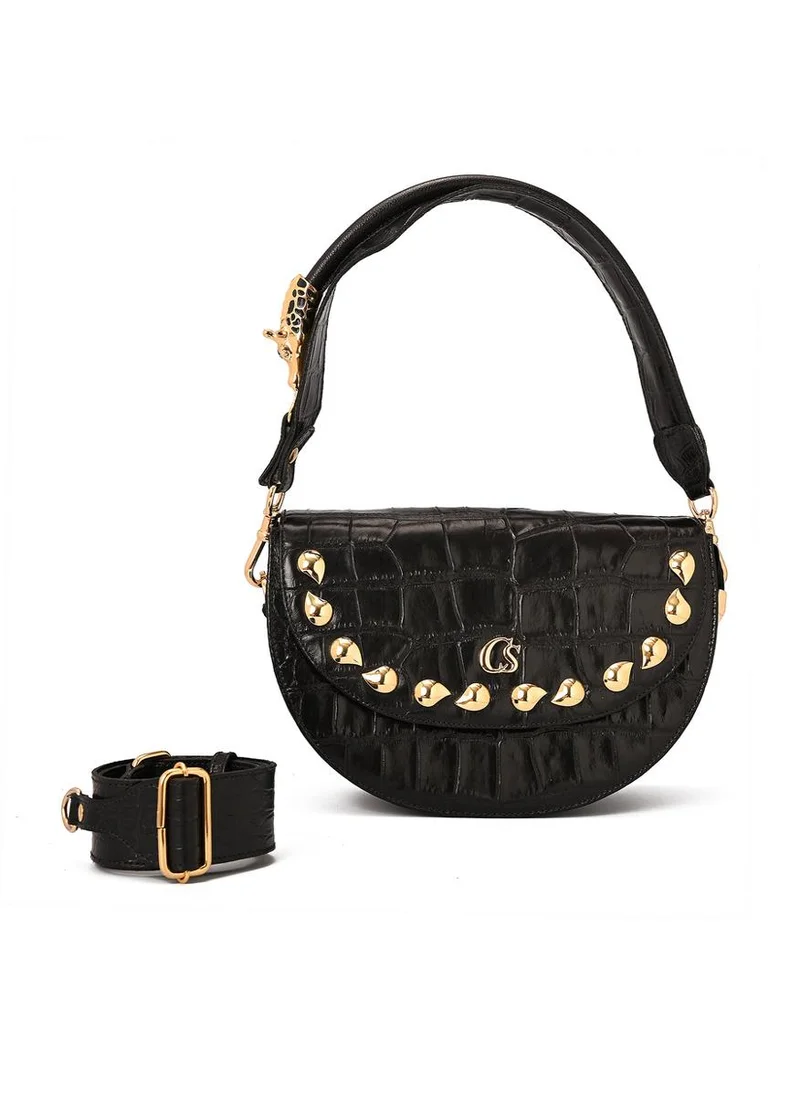 Carmen Steffens Black Saddle Bag