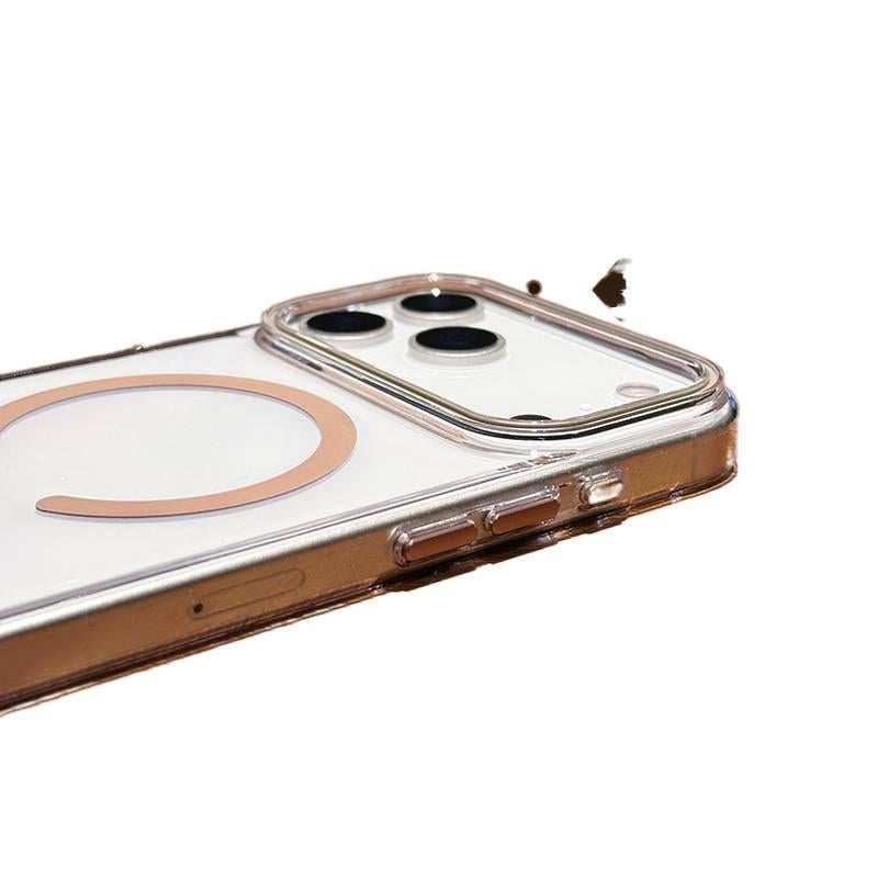 غطاء MagSafe بPC باللون وردي بظهر شفاف لـ iPhone 13 مع شفاف جليدي ومغناطيسي مع مقاوم للصدمات مع حماية من السقوط للطاولة للمكتب المنزلي - Image 4