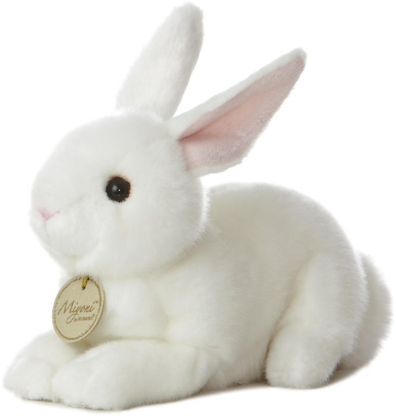 AuroraÂ® Realistic MiyoniÂ® American White Rabbit Stuffed Animal - Lifelike Detail - Cherished Companionship - 8 Inches - Image 1