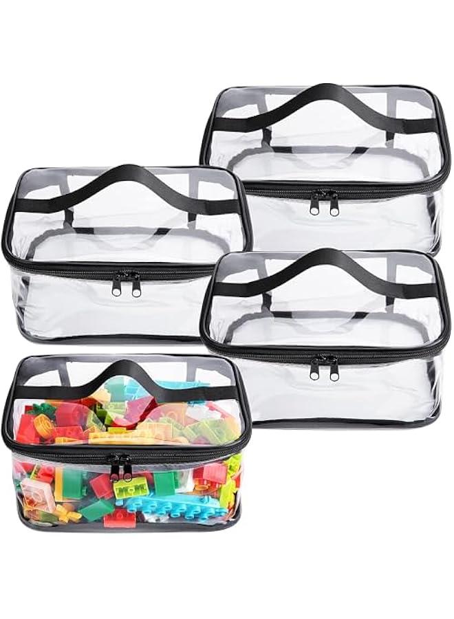 هوكور حقائب تخزين العاب شفافة من دوركو - 91 × 69 45 انش اكياس تنظيم بلاستيك PVC بسحاب - شنطة مقاومة للماء لمكعبات البناء والالعاب الصغيرة اسود - Image 1