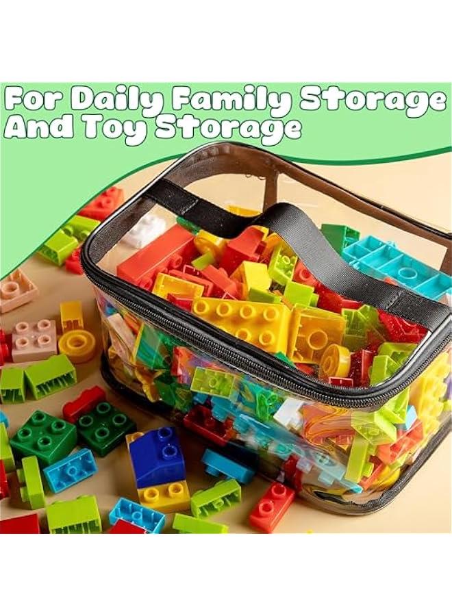 هوكور حقائب تخزين العاب شفافة من دوركو - 91 × 69 45 انش اكياس تنظيم بلاستيك PVC بسحاب - شنطة مقاومة للماء لمكعبات البناء والالعاب الصغيرة اسود - Image 4