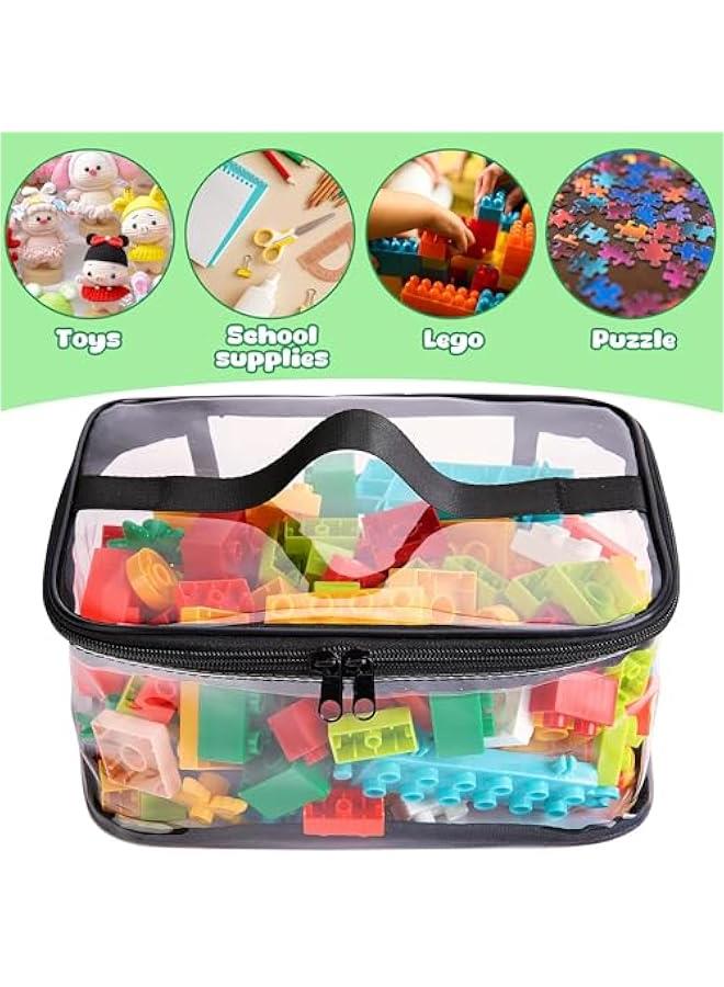 هوكور حقائب تخزين العاب شفافة من دوركو - 91 × 69 45 انش اكياس تنظيم بلاستيك PVC بسحاب - شنطة مقاومة للماء لمكعبات البناء والالعاب الصغيرة اسود - Image 5