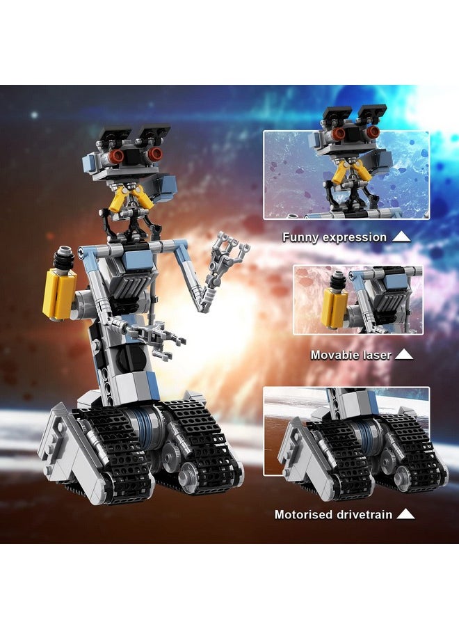 Vonado - Johnny 5 Robot Building Block Set Short Open Circuit Johnny Five Robot Model Toys Compatible For Lego Stem Educational Gift Set For Age 6 7 8 9 10 11 12+ Boys & Girls(370 Pcs) - Image 1