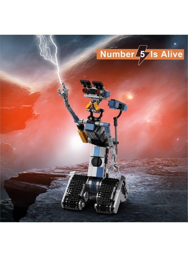 Vonado - Johnny 5 Robot Building Block Set Short Open Circuit Johnny Five Robot Model Toys Compatible For Lego Stem Educational Gift Set For Age 6 7 8 9 10 11 12+ Boys & Girls(370 Pcs) - Image 1