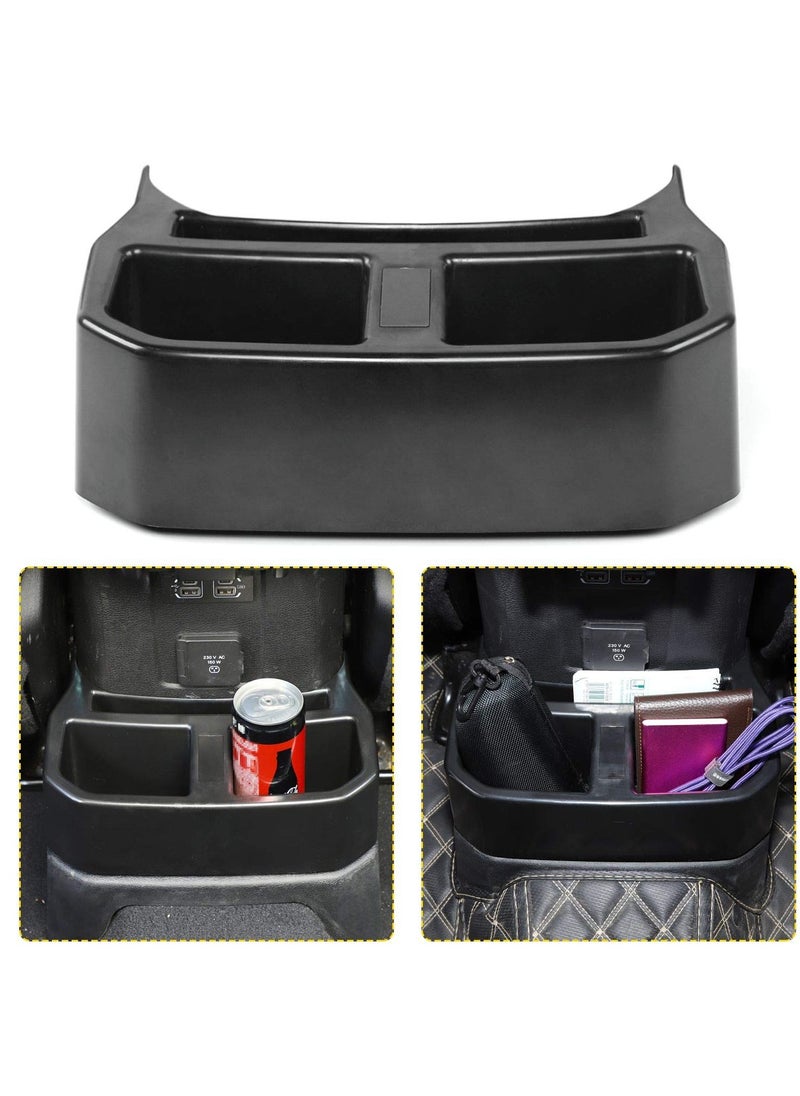 Generic Rear Cup Holder and Storage Organizer for Jeep Wrangler JL Unlimited (2018-2023) - Floor Console Mounted Drink Holder and Rear Seat Accessory for Enhanced Interior Organization.  - Image 1