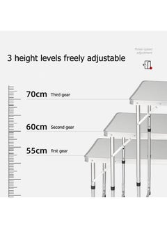 Folding Table, 1.2M Folding Picnic Table, Aluminum Portable Camping Table with Handle, Adjustable Height Plastic Table for Picnic, Party, BBQ (White) - pzsku/Z1F583E9495316429074EZ/45/_/1724119082/2cedcdf9-513e-4908-aae5-1b913d59e38e