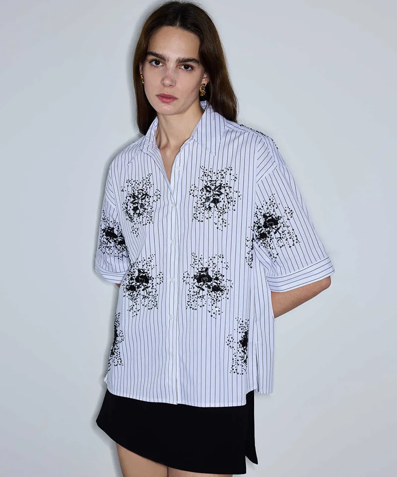 Ipekyol Embellished Striped Shirt