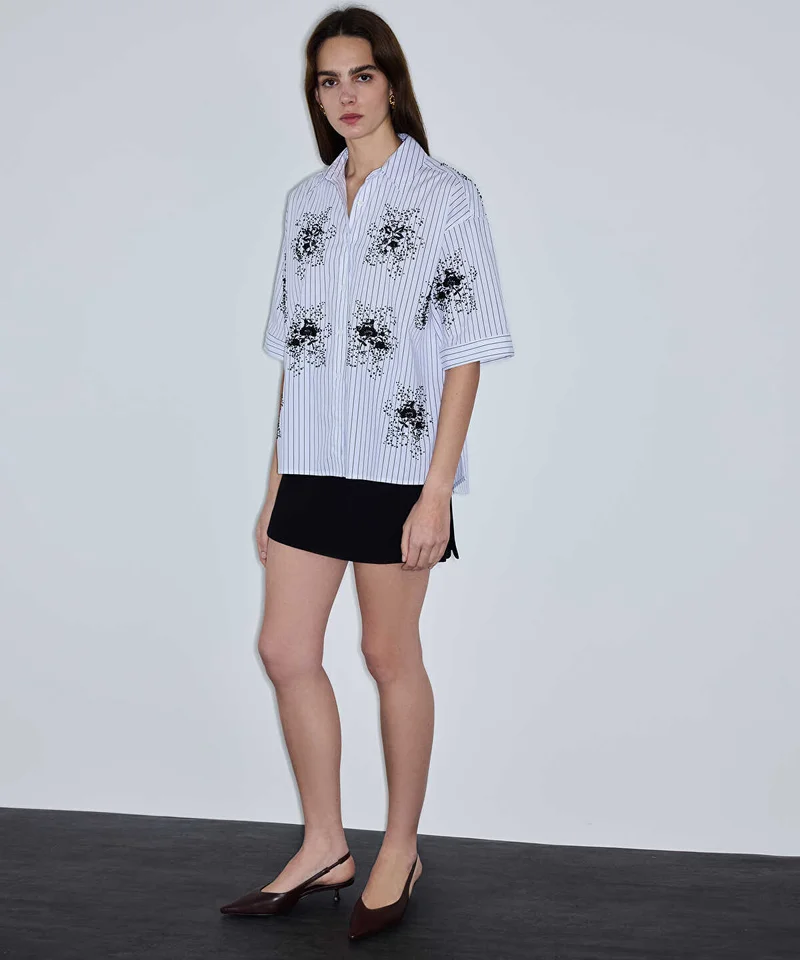 Ipekyol Embellished Striped Shirt