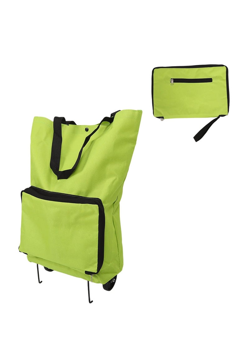 Shopping Trolley on Wheels, Trolley Bags, Shopping Bag on Wheels, Foldable Cart Bag Cushions Shopping Trolley Reusable Large Capacity Portable (Green) - Image 1