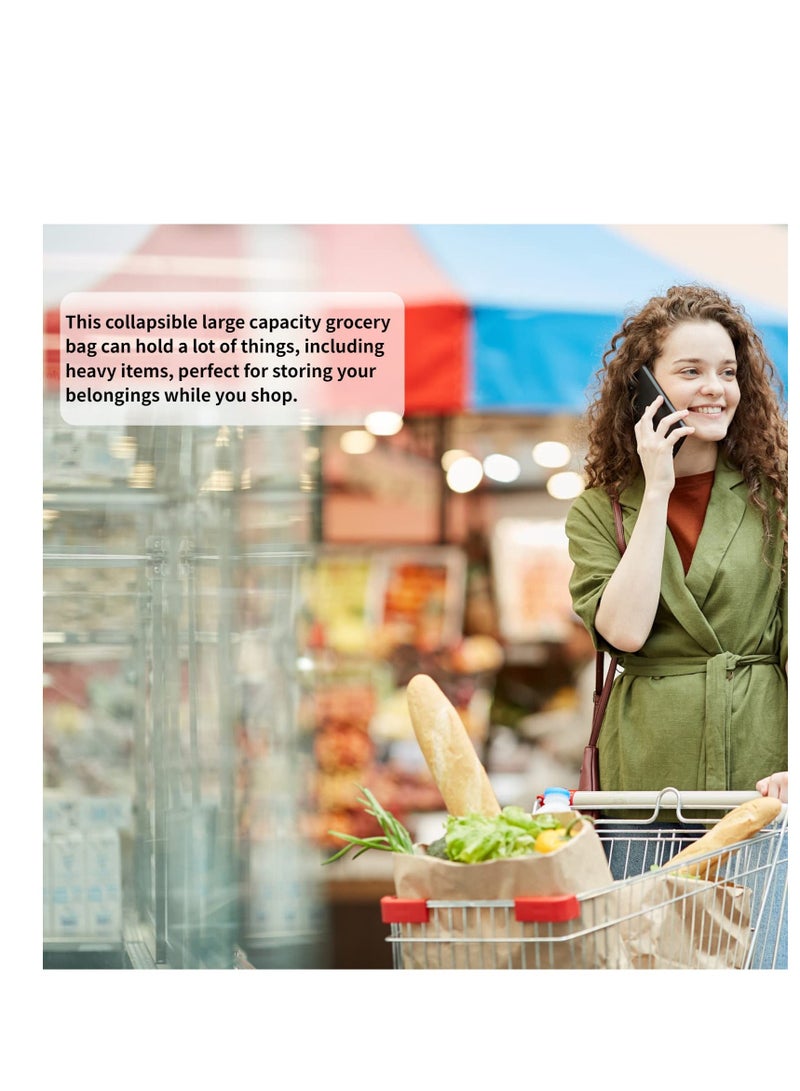 Shopping Trolley on Wheels, Trolley Bags, Shopping Bag on Wheels, Foldable Cart Bag Cushions Shopping Trolley Reusable Large Capacity Portable (Green) - Image 4