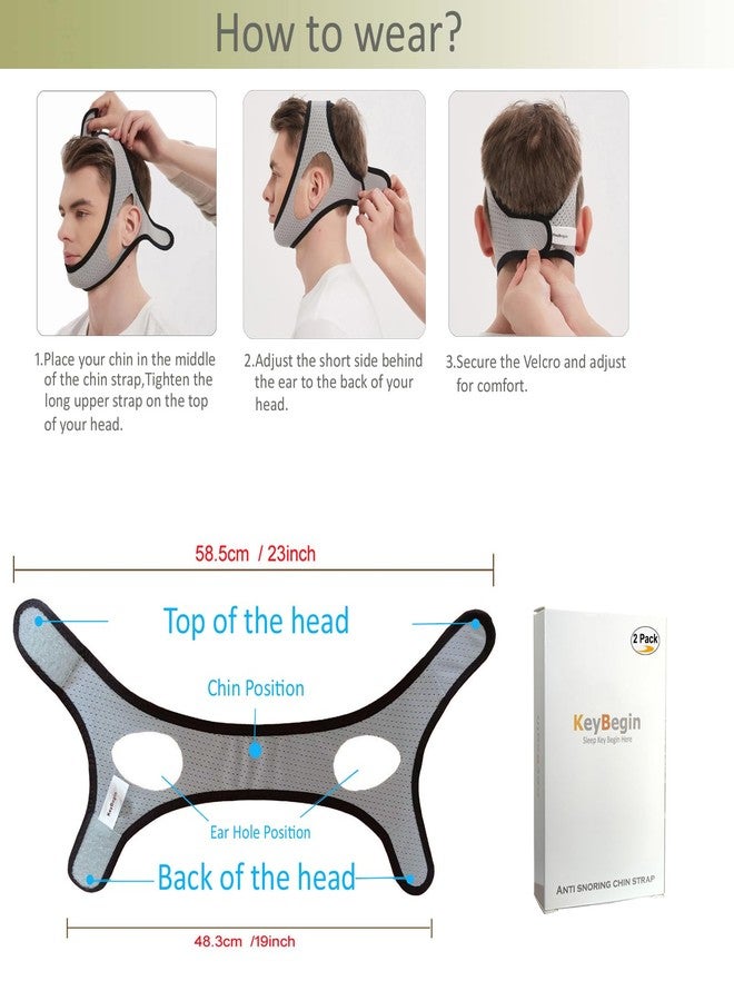 KeyBegin Chin Strap for Sleeping, 2 Pack Breathable Cpap Chin Strap to Keep Mouth Closed While Sleeping - Image 4
