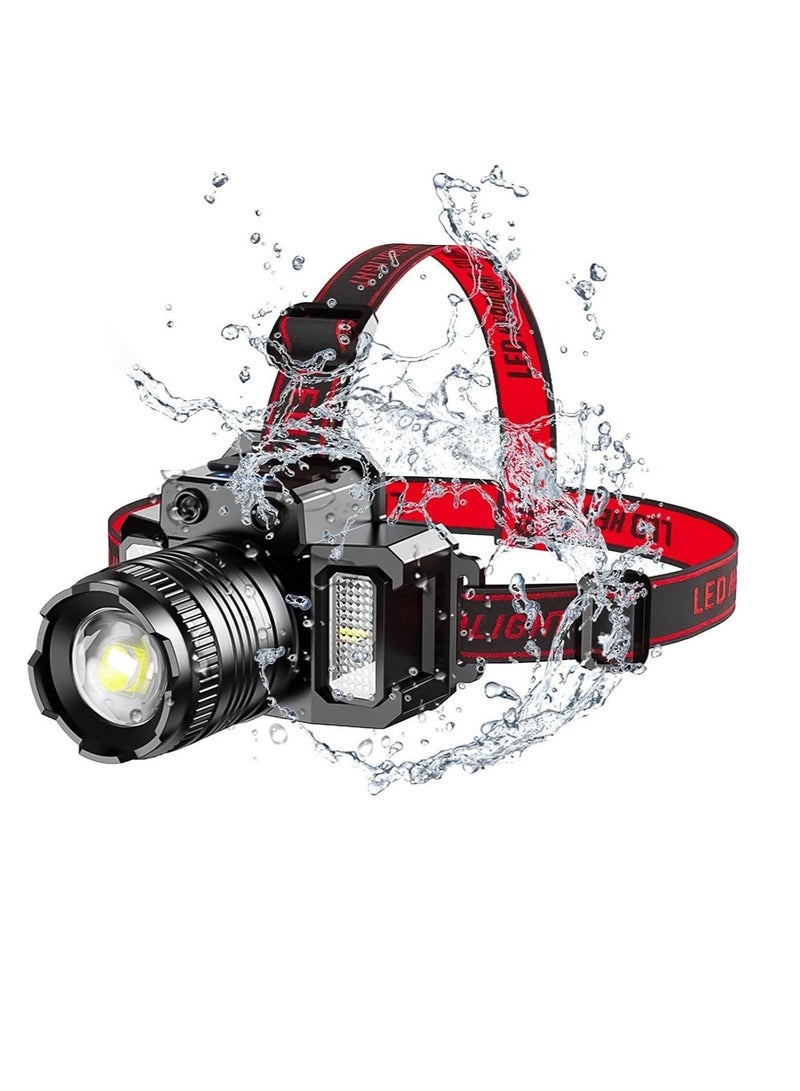 general Rechargeable LED Headlamp 360° Adjustable Headlamp with Motion Sensor and 5 Light Modes For Hiking Fishing Mountaineering and Camping - Image 1