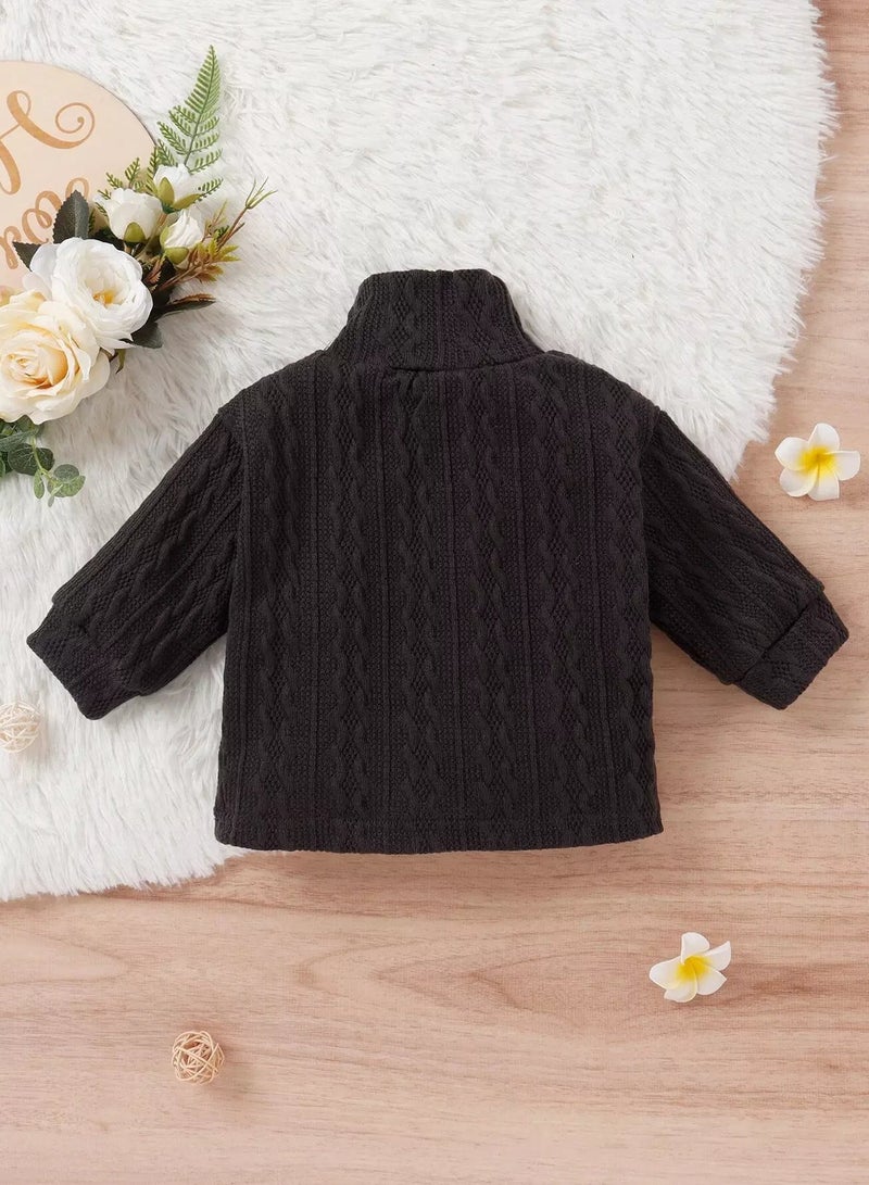 Baby Turtleneck Cable Textured Top  - Image 2