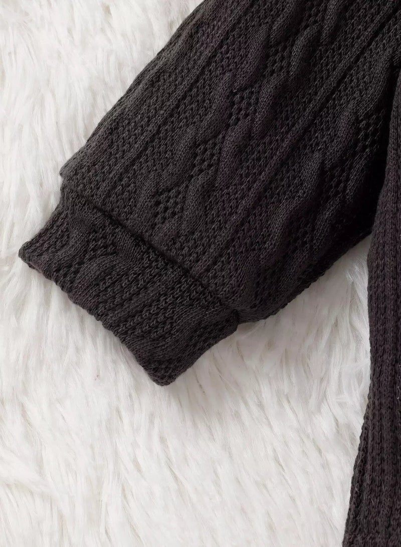 Baby Turtleneck Cable Textured Top  - Image 4