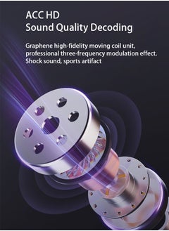 Generic Transparent Bluetooth Headphones True Wireless Smart Noise Cancelling Earbuds Sports Gaming Battery Life Red for iPhone Android  - Image 3