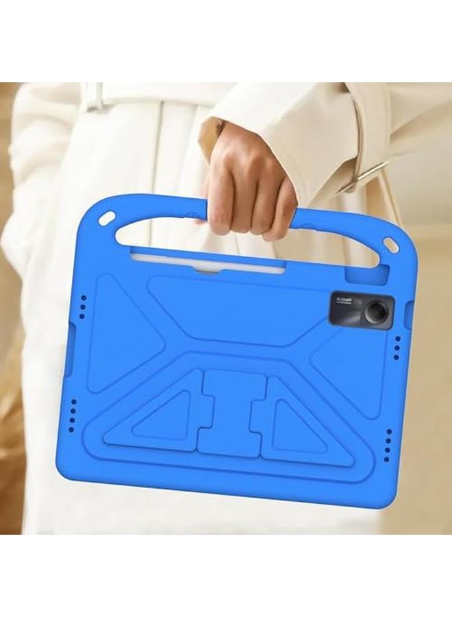 هايدو حافظة لهاتف Xiaomi Redmi Pad Se مقاس 11 بوصة إصدار 2023 للأطفال، خفيفة الوزن مصنوعة من مادة إيفا صديقة للبيئة ومضادة للصدمات، مزودة بمقبض وغطاء للكمبيوتر اللوحي شديد التحمل باللون الأزرق - Image 3