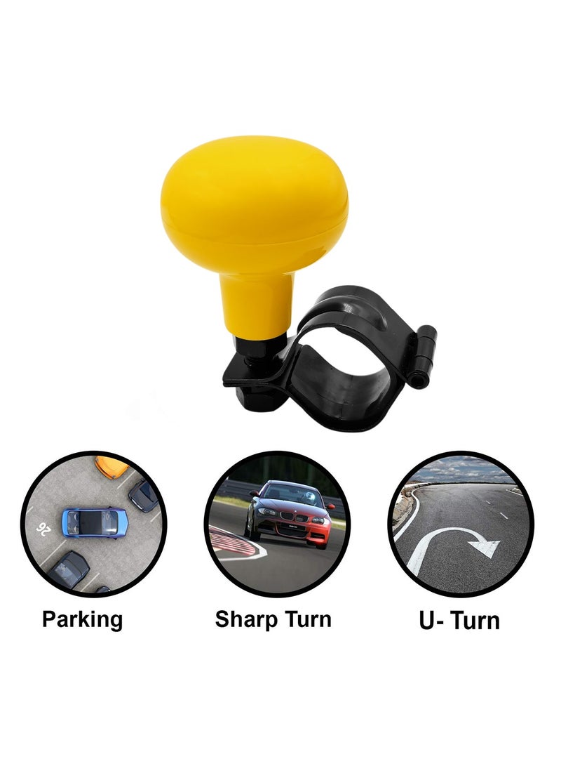 موب مقبض دوار لعجلة قيادة السيارة، كرة مساعدة لعجلة القيادة، كرة معززة للطاقة، قطعة واحدة باللون الأصفر M1232 MOB - Image 3