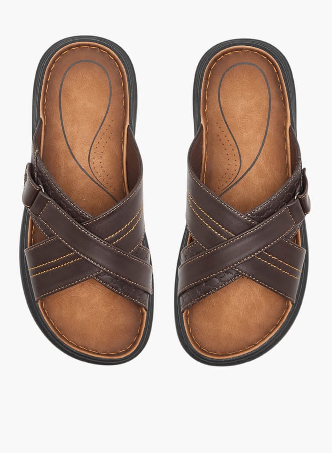 Le Confort Mens Cross Strap Sandals  - Image 1