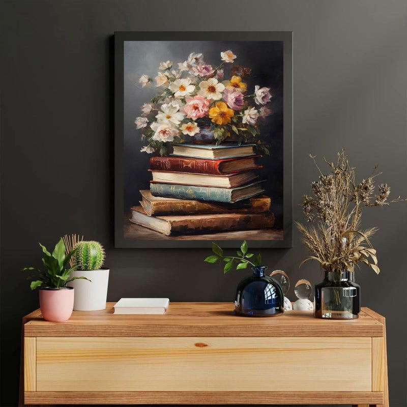 xackcme Book Paint by Numbers for Adults - Paint by Number Flowers on Canvas Without Frame, DIY Vintage Oil Painting for Gift Home Wall Decor (16x20 inch) - Image 4