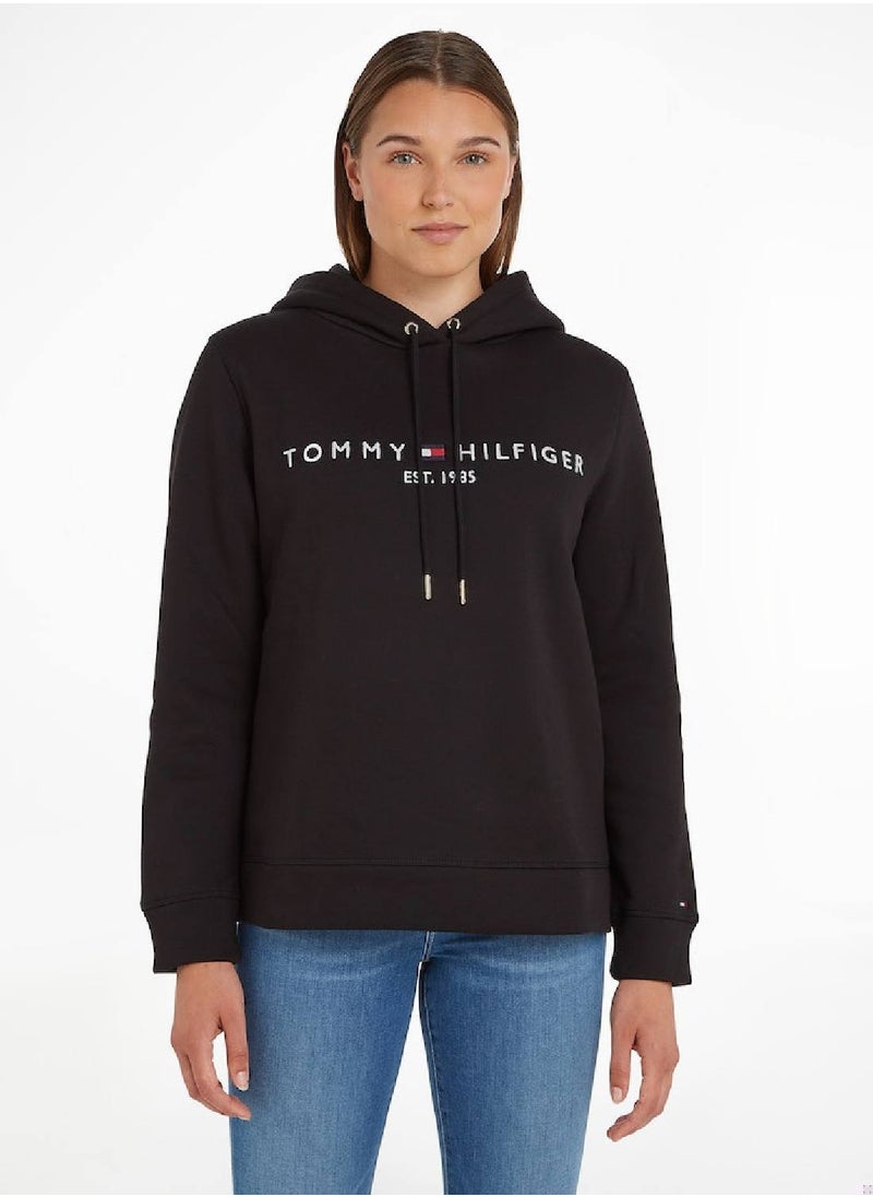 Women's Essential Logo Hoody Sweatshirt, Black - pzsku/Z1F5873A86C1B1352FFE6Z/45/_/1723744155/2af7113a-fc07-438f-9f20-581d7ecdfbaa