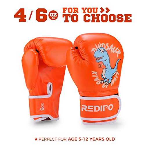 Redipo Kids Boxing Gloves for Boys and Girls, Youth Boxing Training Gloves for Kids 3-15, 4&6OZ Punching Bag Kickboxing Thai Mitts MMA Training Sparring Gloves - Image 3
