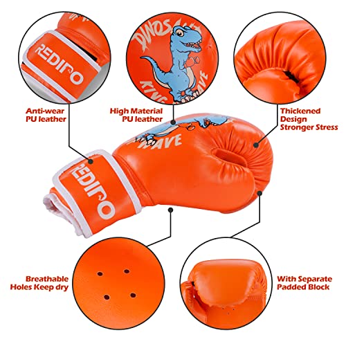 Redipo Kids Boxing Gloves for Boys and Girls, Youth Boxing Training Gloves for Kids 3-15, 4&6OZ Punching Bag Kickboxing Thai Mitts MMA Training Sparring Gloves - Image 2