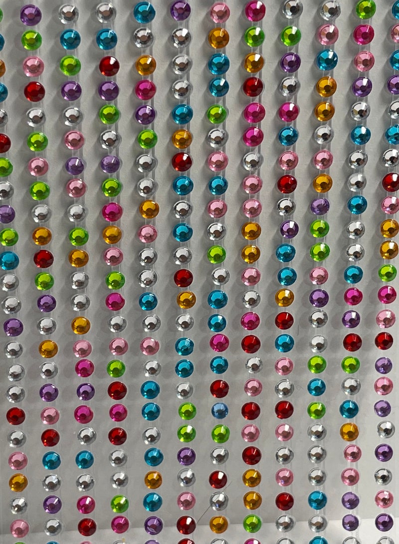 300 قطعة ملصقات تاتو الوجة والجسم من حجر الراين ذاتية اللصق احجار كريستالية لامعة مناسبة لتزيين الوجه والجسم والأظافر - Image 2