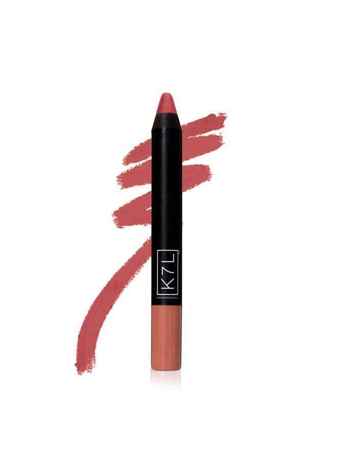 K7L Dark Pink Lipstick Crayon - Matte - Power Puff - Image 2
